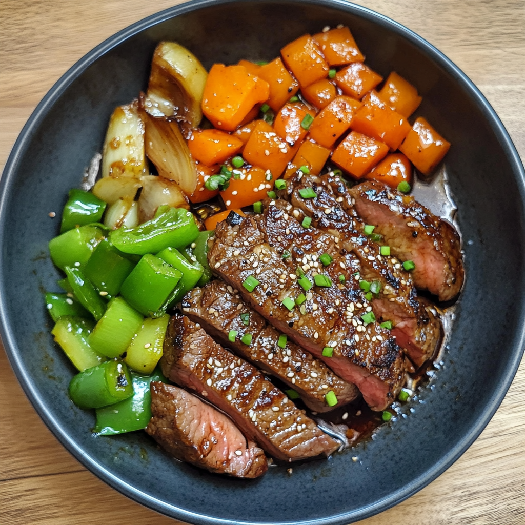 Rumpsteak mit Gemüse & Sambal Oelek – Ein würziges lecker