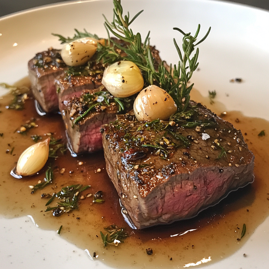 Zartes Rinderfilet mit Kräutern und Knoblauch Gaumenschmaus