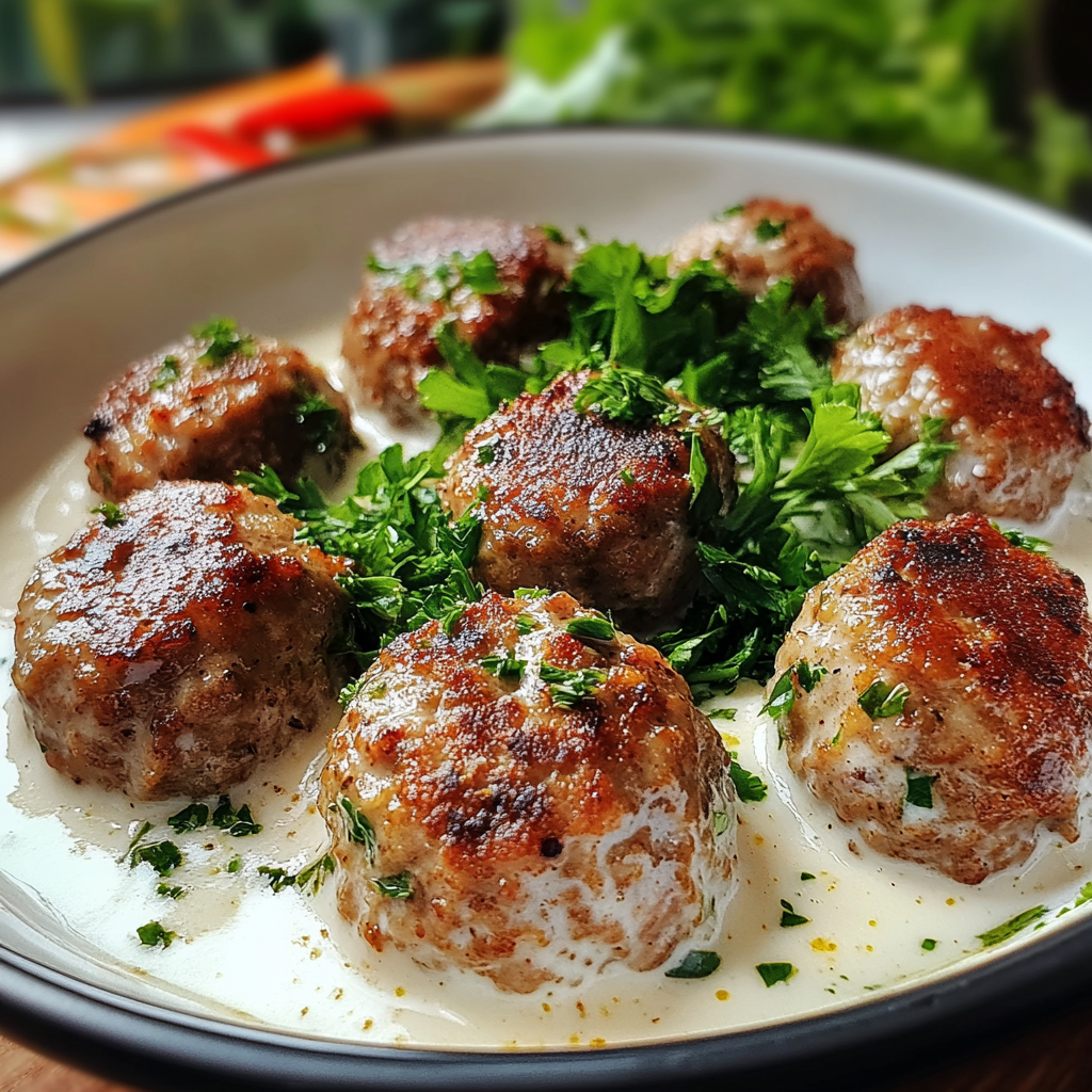 Saftige Fleischbällchen in cremiger Rahmsauce – lecker