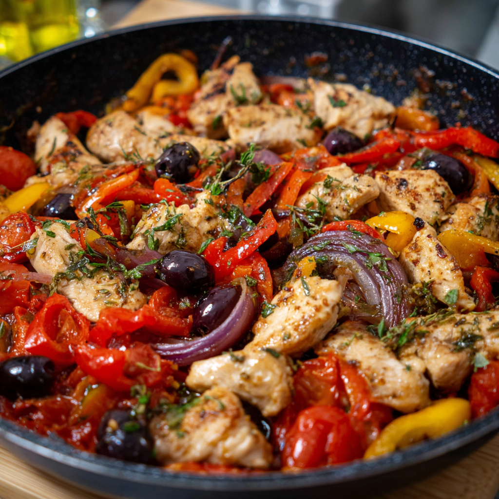 Mediterrane Hähnchen-Pfanne