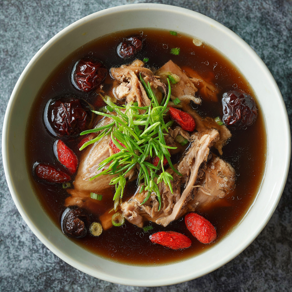 Schwarze Hühnersuppe