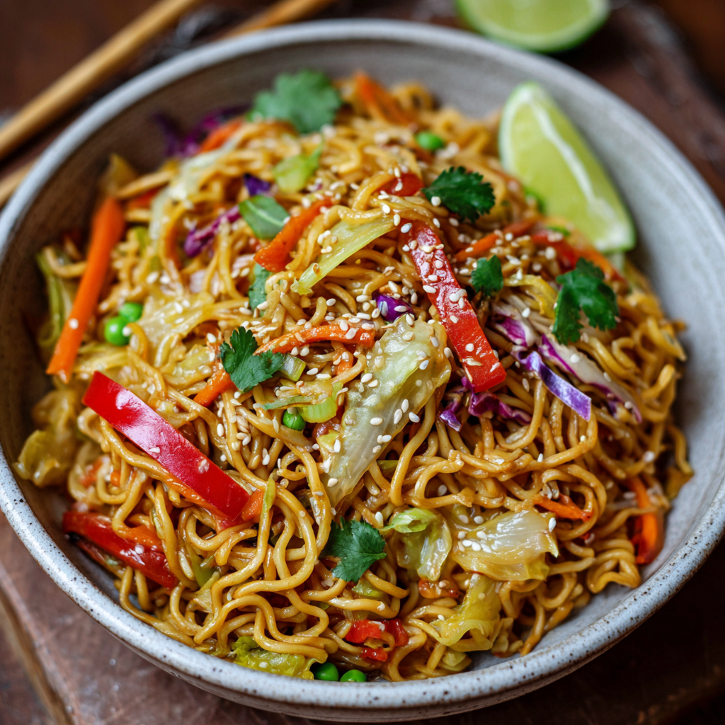 Gebratene Nudeln mit Gemüse