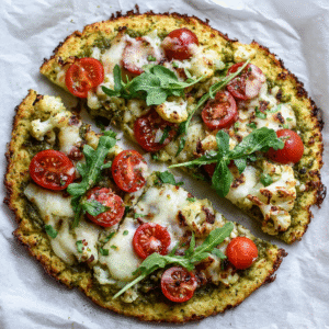 Blumenkohl-Pizza mit Pesto
