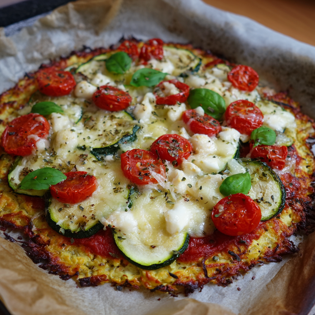 Zucchini-Boden-Pizza