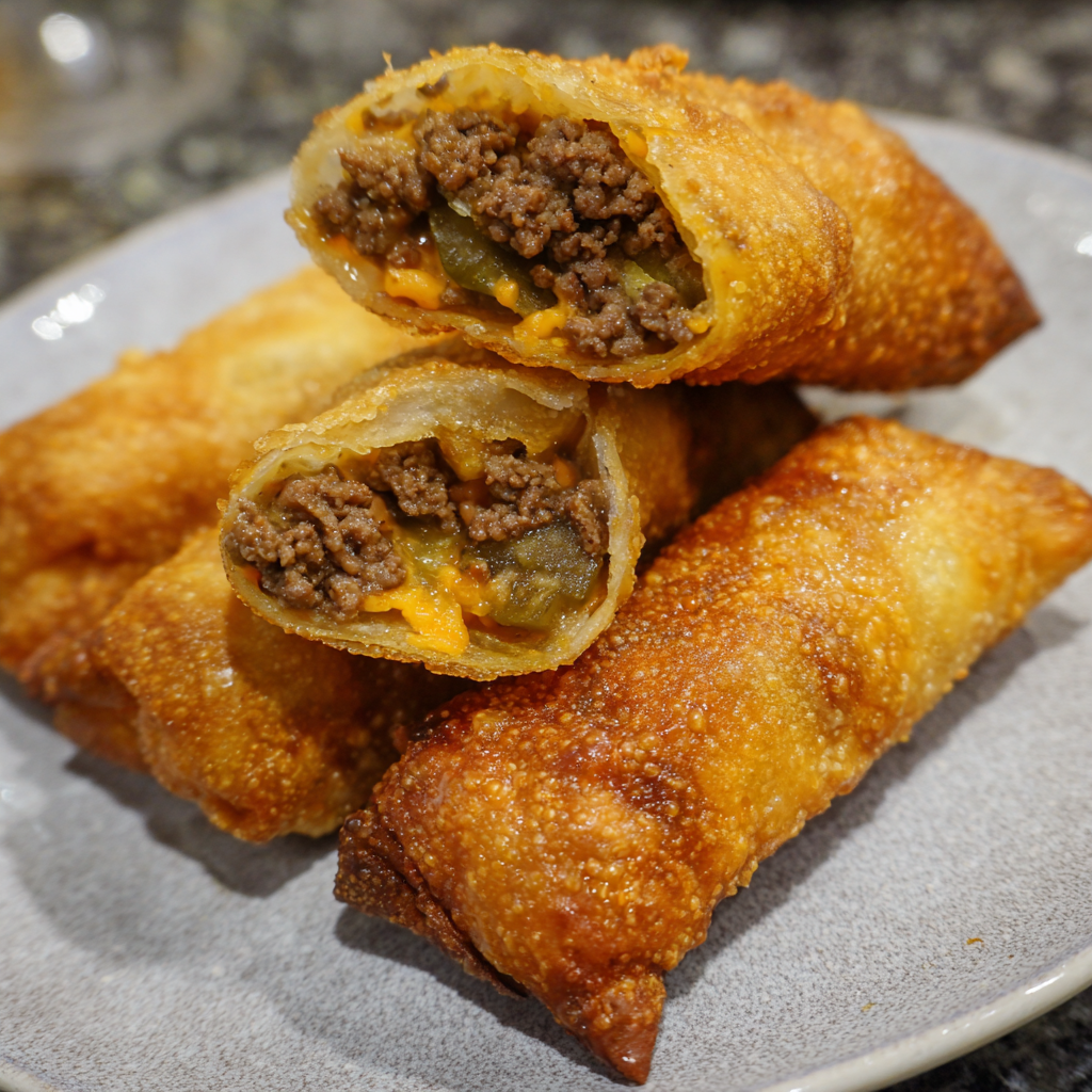 Cheeseburger-Egg Rolls