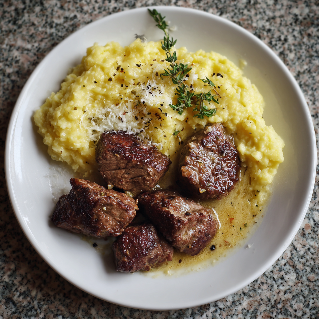 Knoblauchbutter-Rinderstückchen