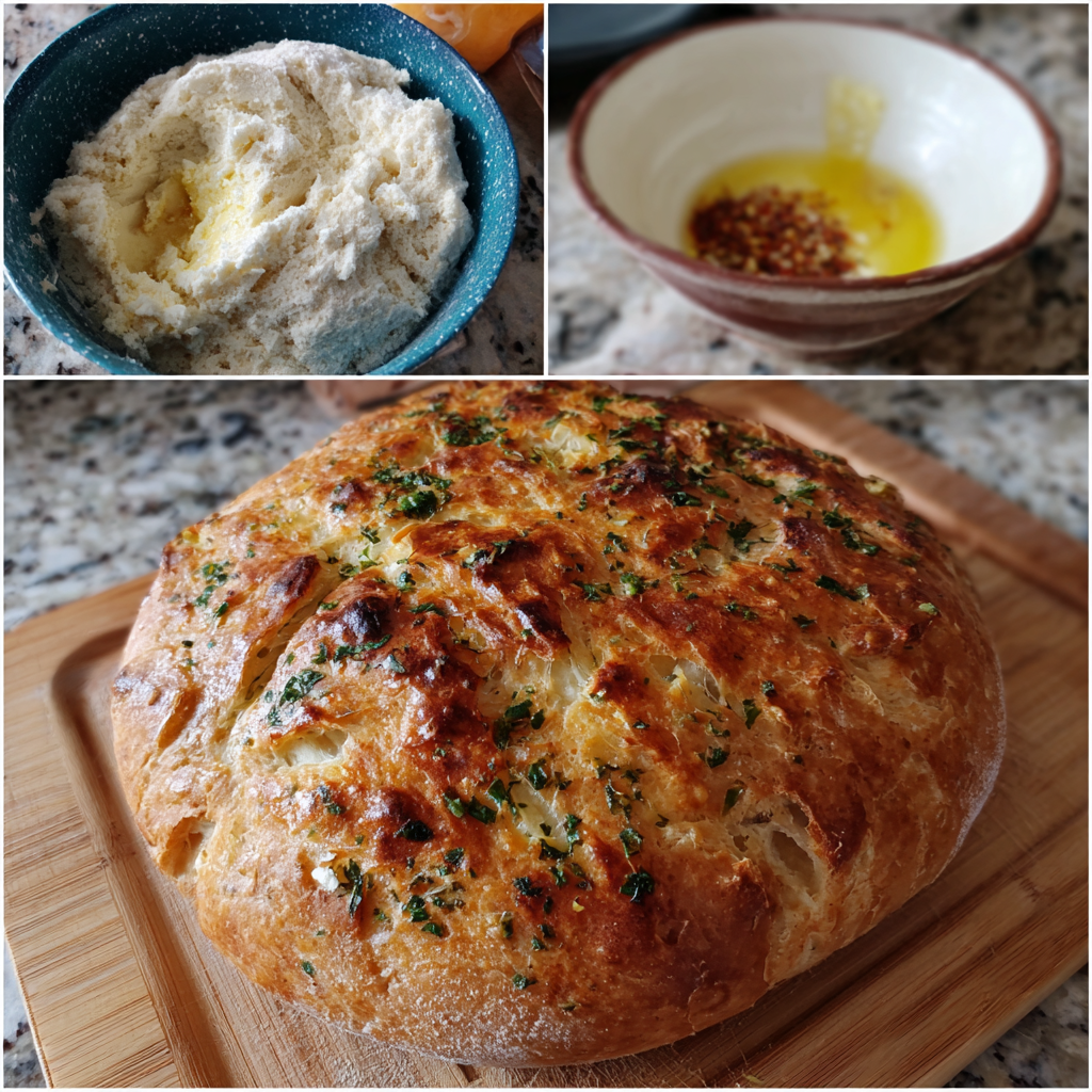 Knoblauchbrot ohne Kneten