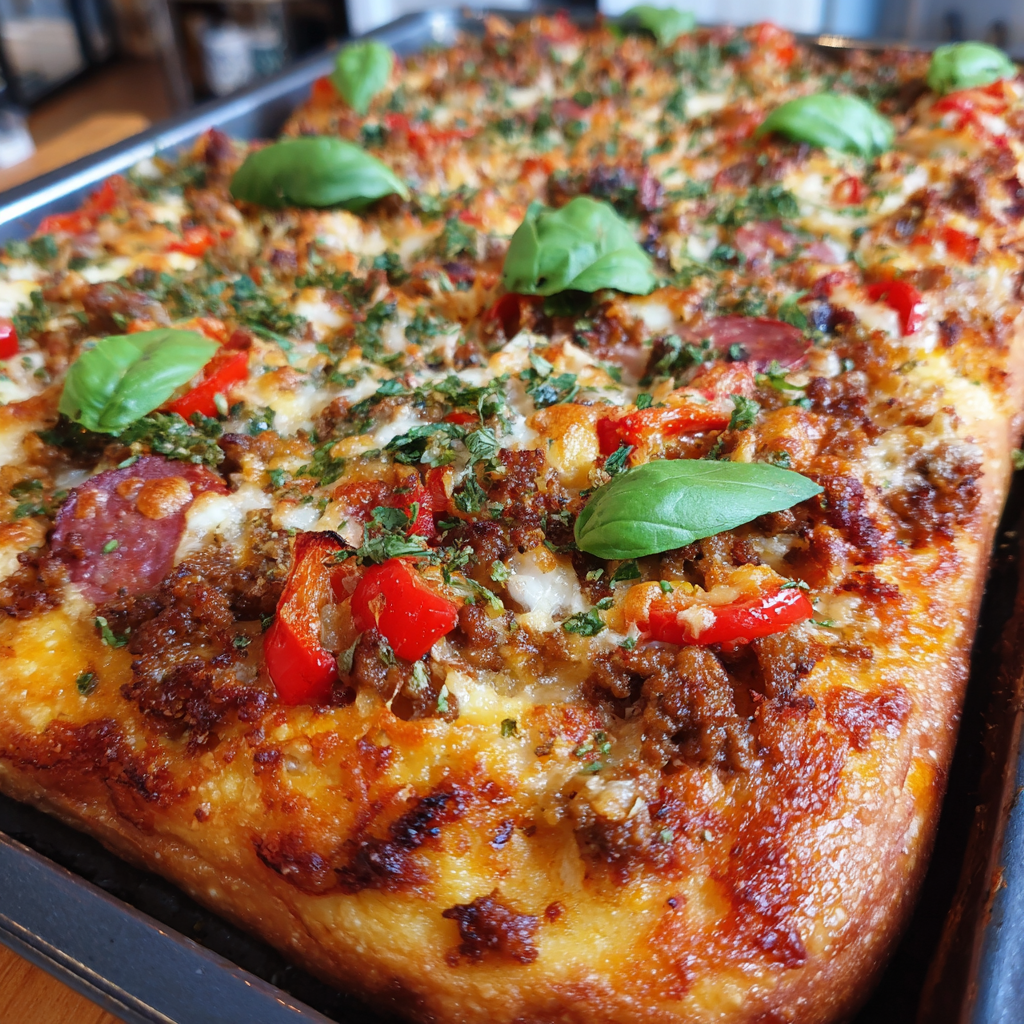 Happenpizza mit Hackfleisch