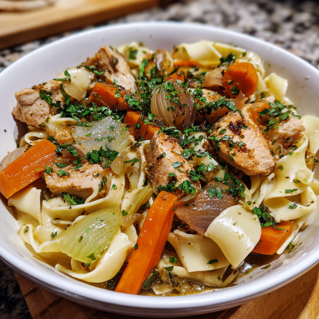 Hühner-Nudeln Schmiedeart