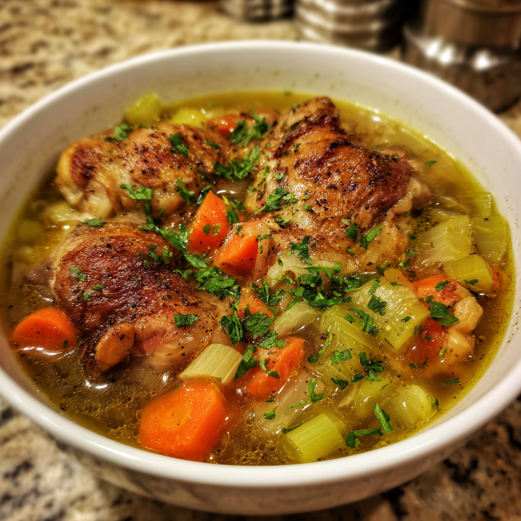 Hühnersuppe aus Keulen