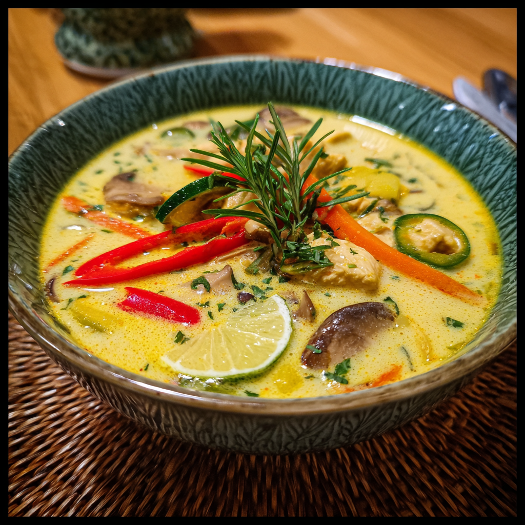 Hühnersuppe mit Kokosmilch