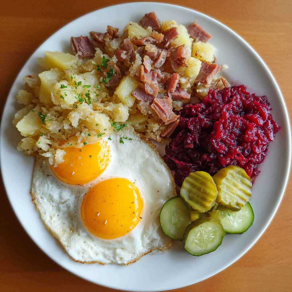 Labskaus mit Spiegelei