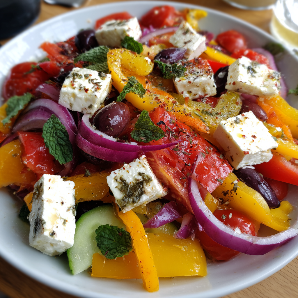 Paprika salat mit Schafskäse