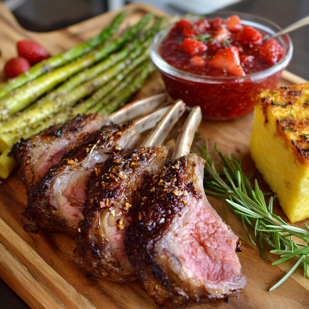 Lammkarree mit Erdbeer