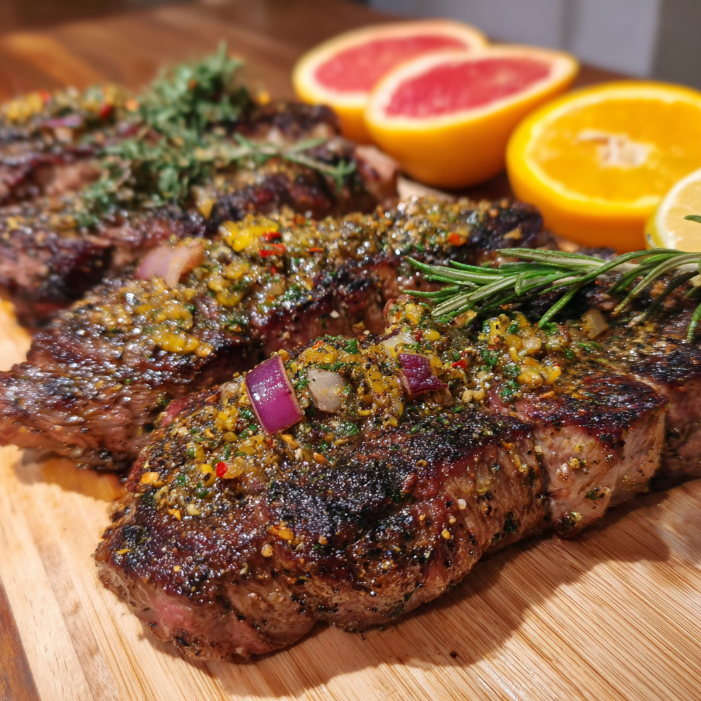 Grill steaks mit Zitrus