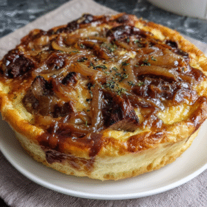 Soufflé-Pie mit Irish Beef