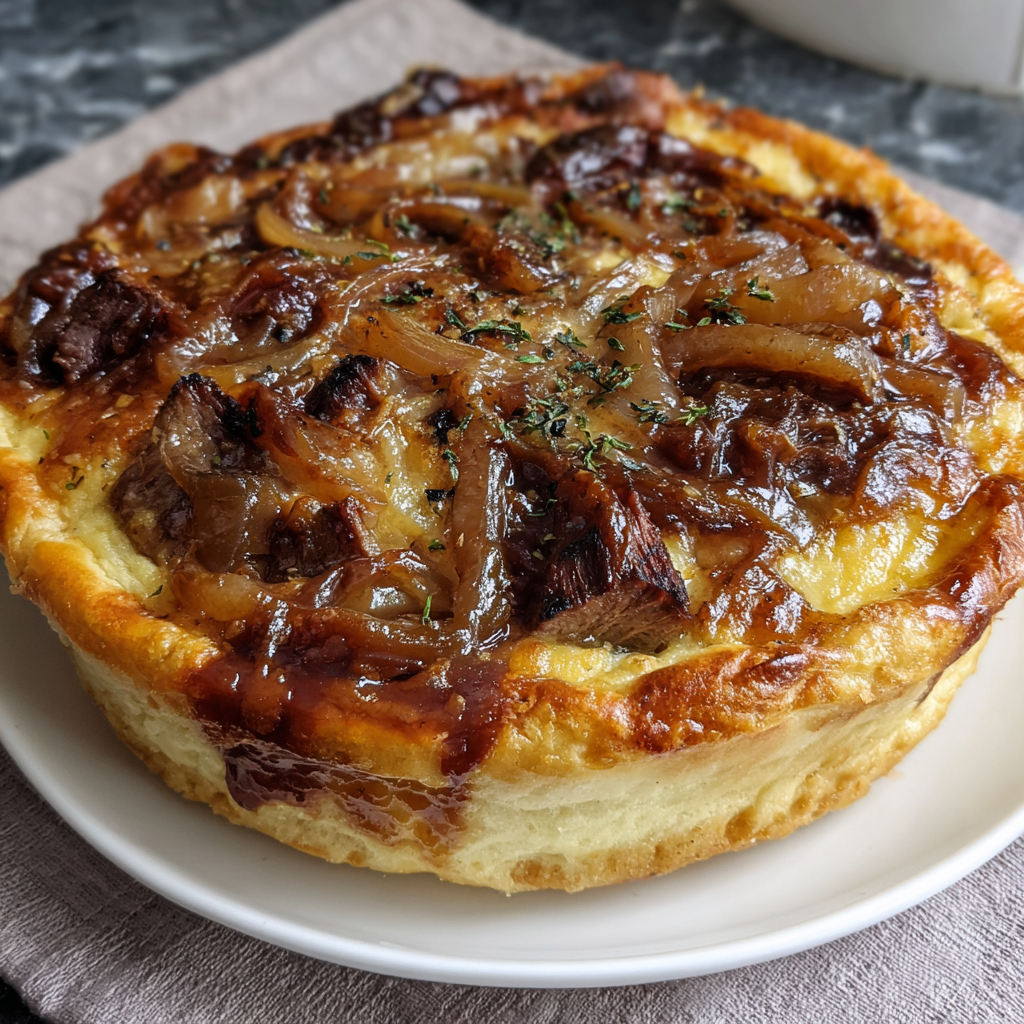 Soufflé-Pie mit Irish Beef