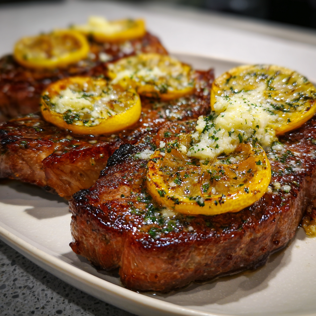 Steak mit Zitronenbutter