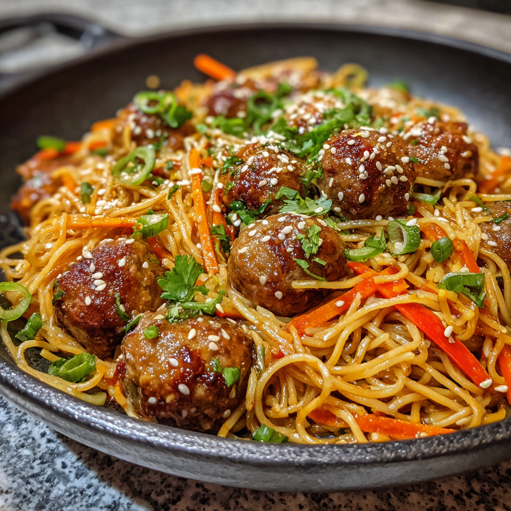 Mongolische Hackfleisch nudeln