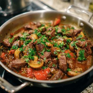 Rindfleisch-Pfannengericht