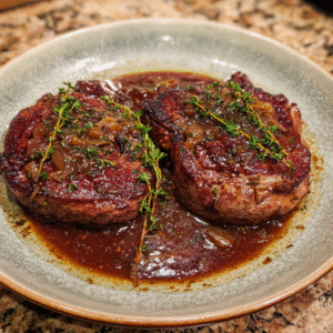 Ribeye-Steak mit-Sauce