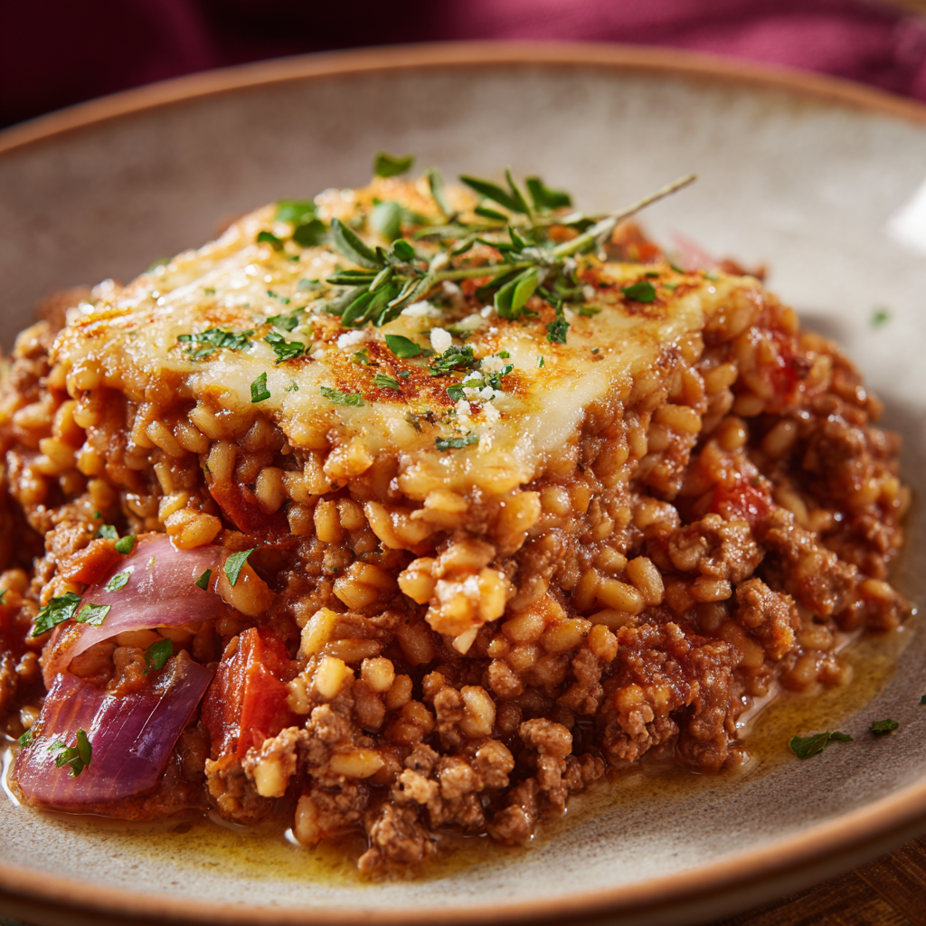 Weizenauflauf mit Hackfleisch