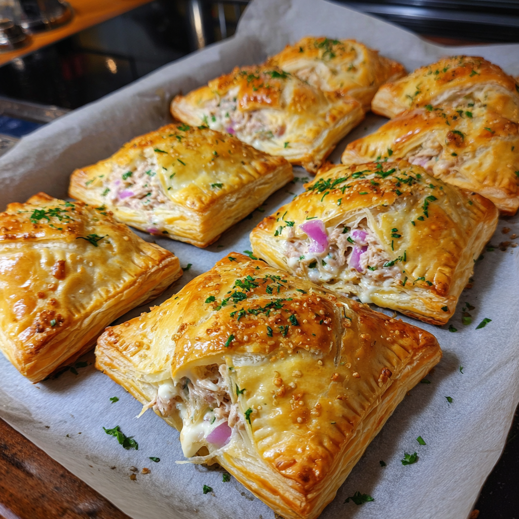 Knusprige Blätterteig-Taschen mit Thunfischfüllung