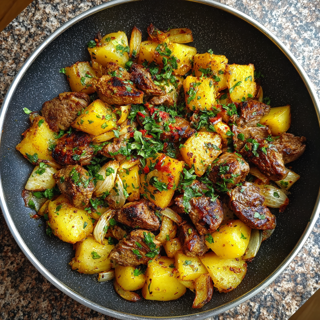 Hühnerherzen mit Kartoffeln gebraten – Herzhaft und deftig