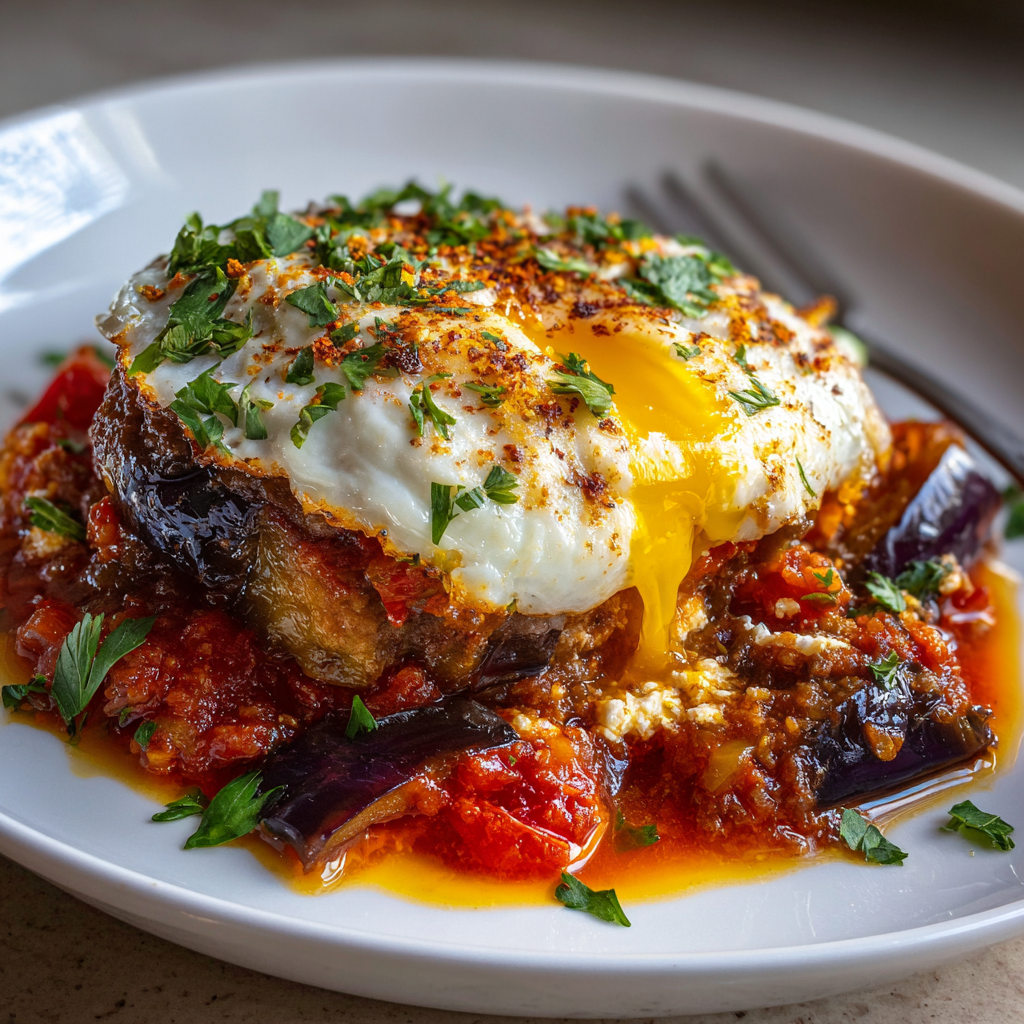 Bifteki vom Rind mit Auberginenpaste