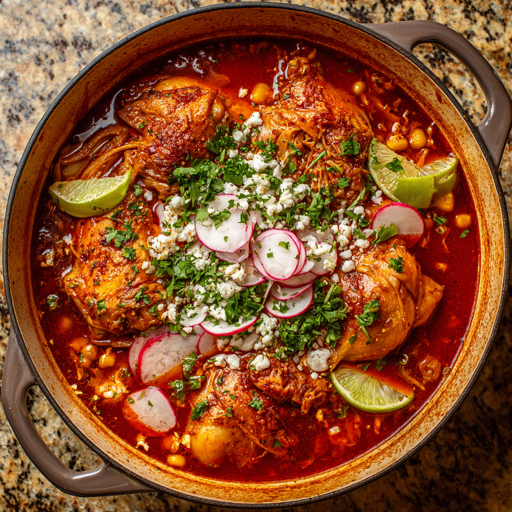 Pozole Rojo de Pollo