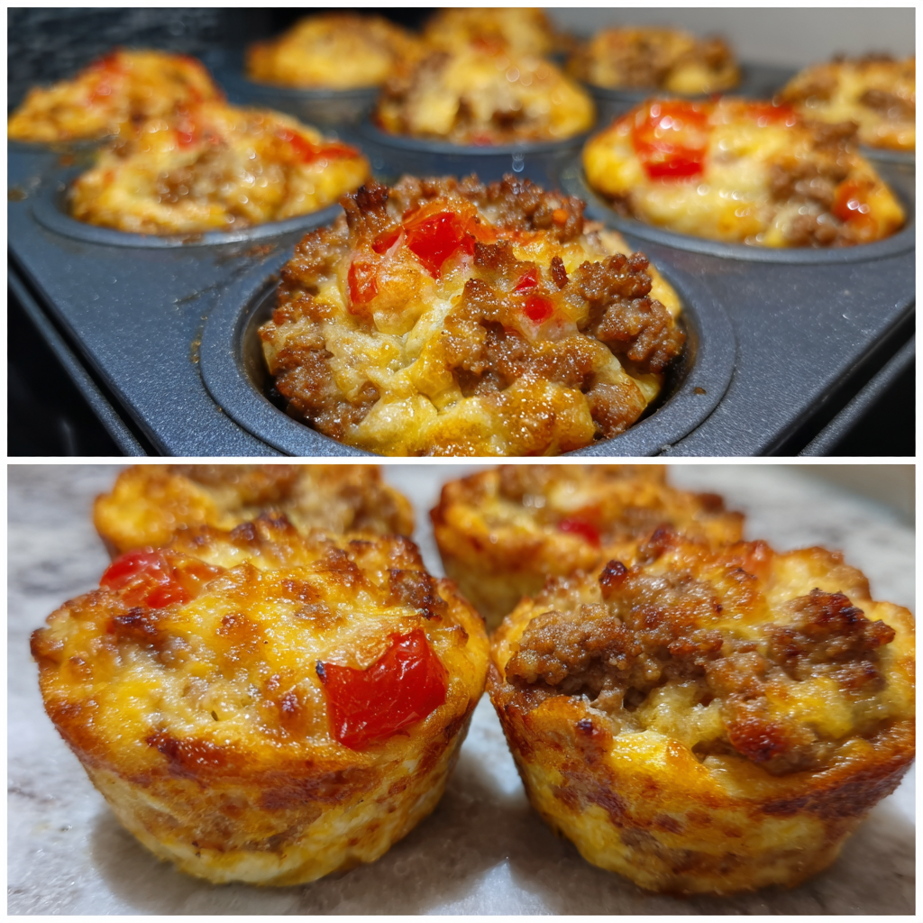 Herzhafte Hackfleisch-Muffins mit Tomate und Käse