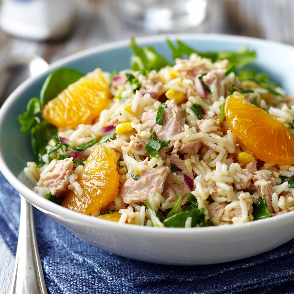 Thunfisch-Reis-Salat mit Mandarinen