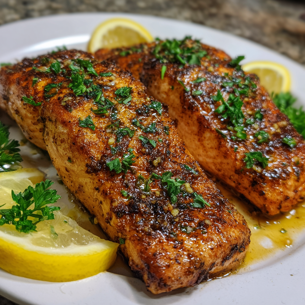Cajun Lachsfilets mit Honig-Knoblauch-Butter