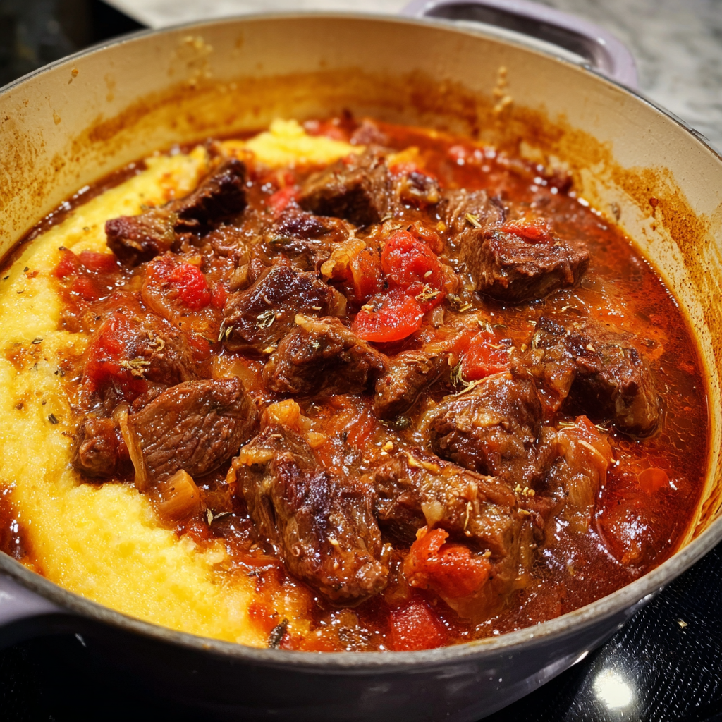 Rindsgulasch mit Polenta