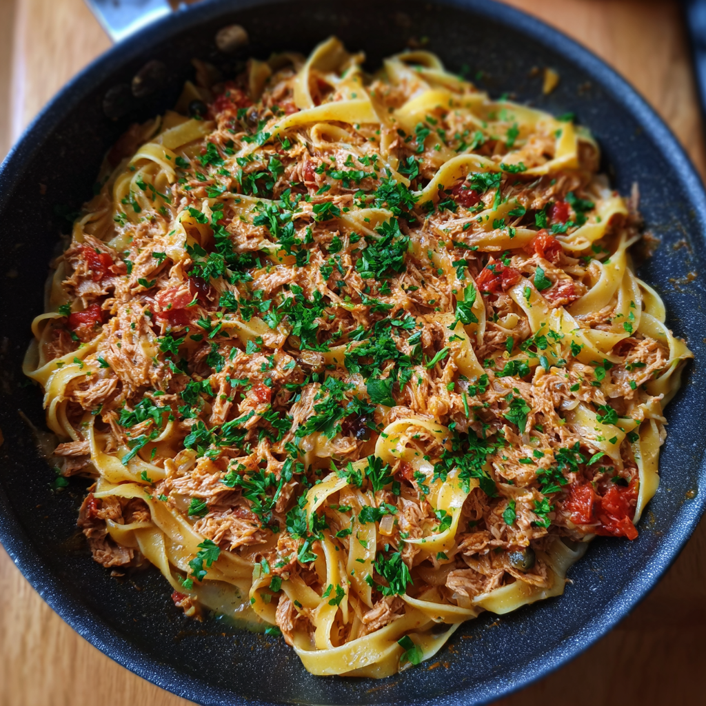 Bandnudeln mit Thunfischsauce