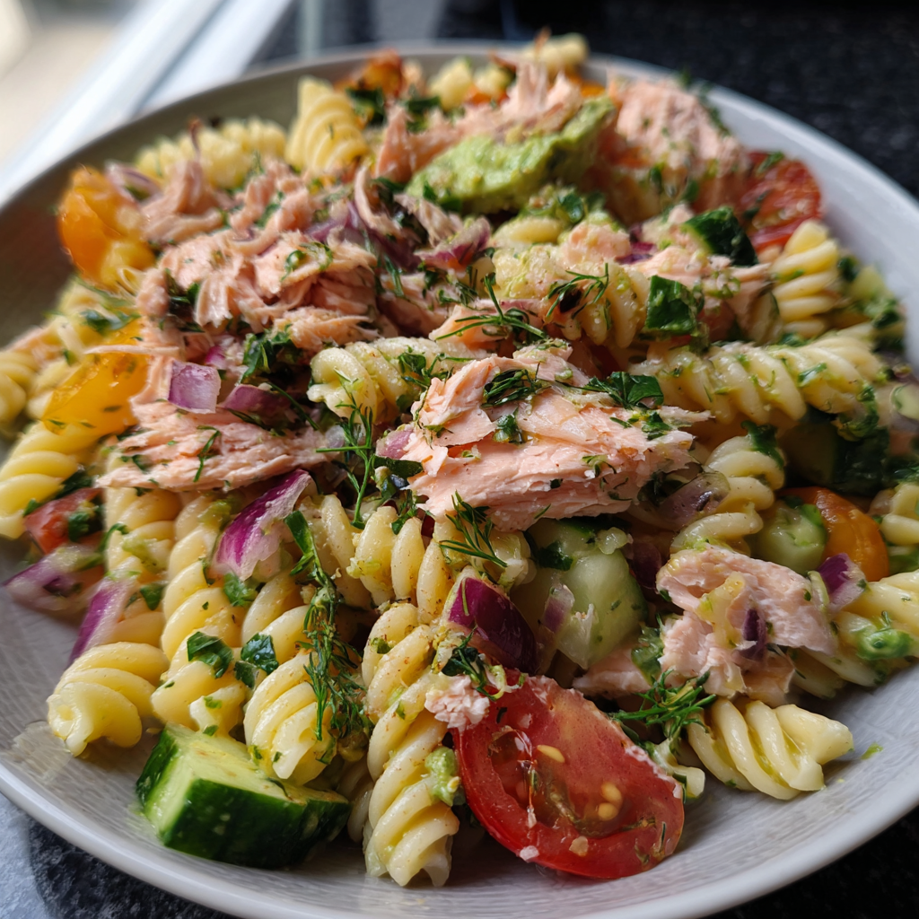 Nudelsalat mit Fisch