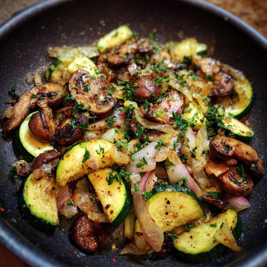Low-Carb Sautierte Zucchini mit Pilzen