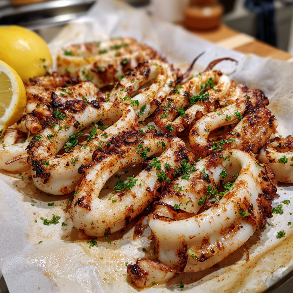 Tintenfisch vom Grill