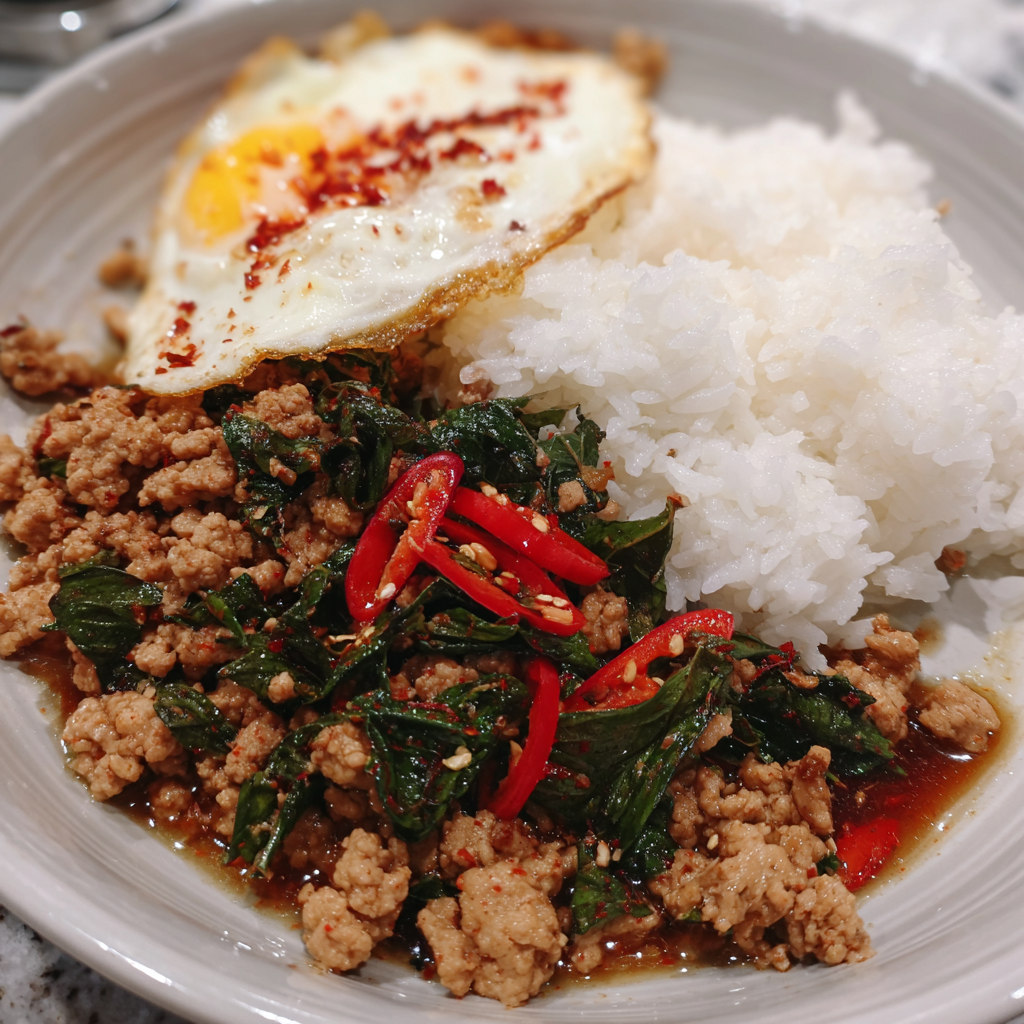 Pad Krapao mit Thai-Basilikum
