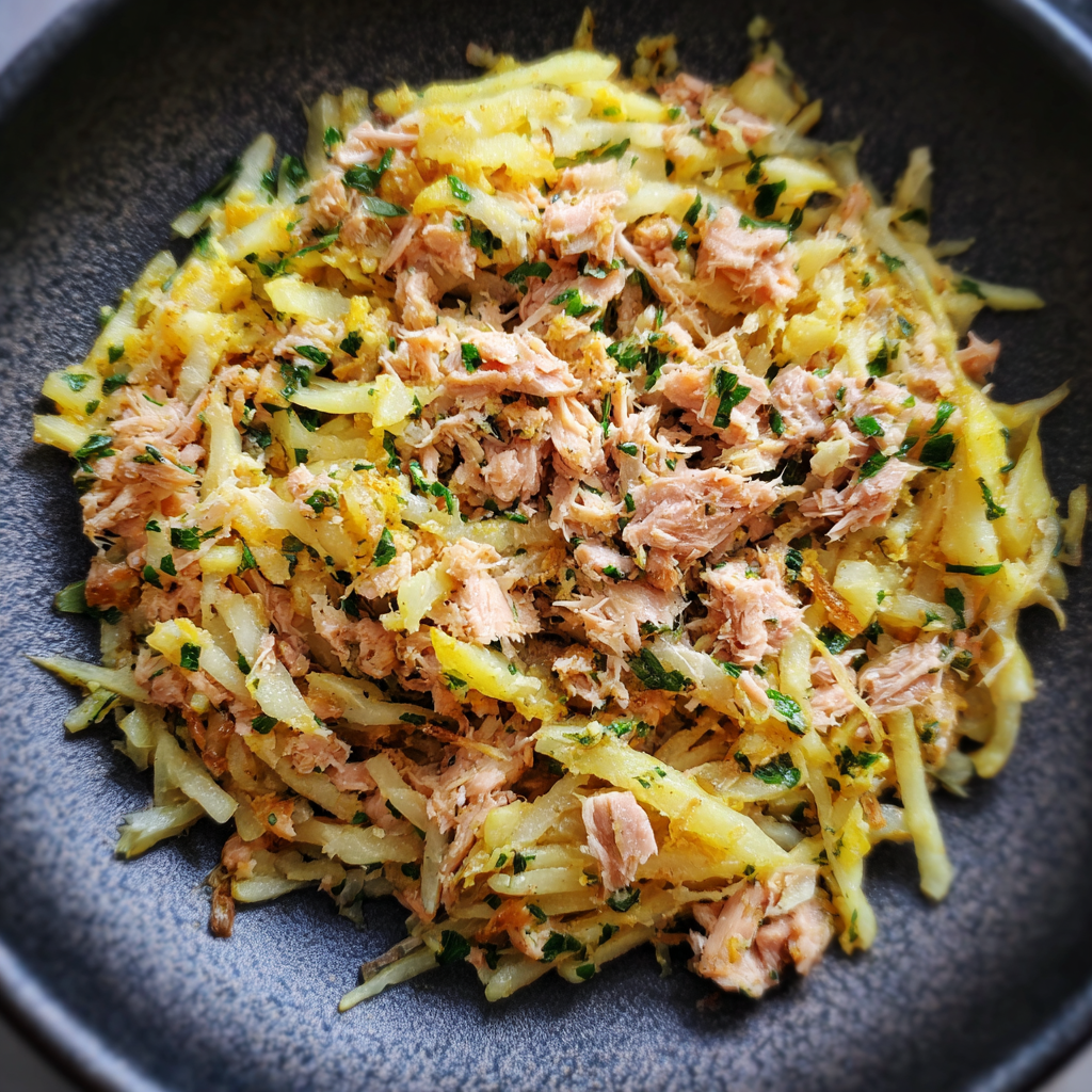 Reibeplätzchen mit Thunfisch