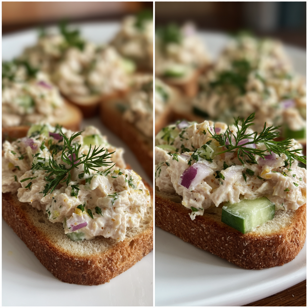 Canapés mit Hühnersalat