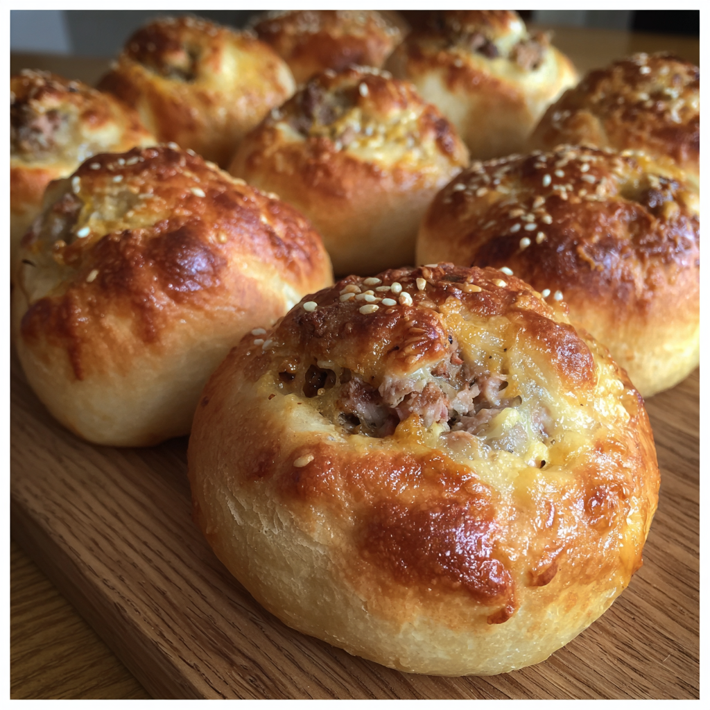 Hefeteig schnecken mit Thunfisch-Käse-Creme