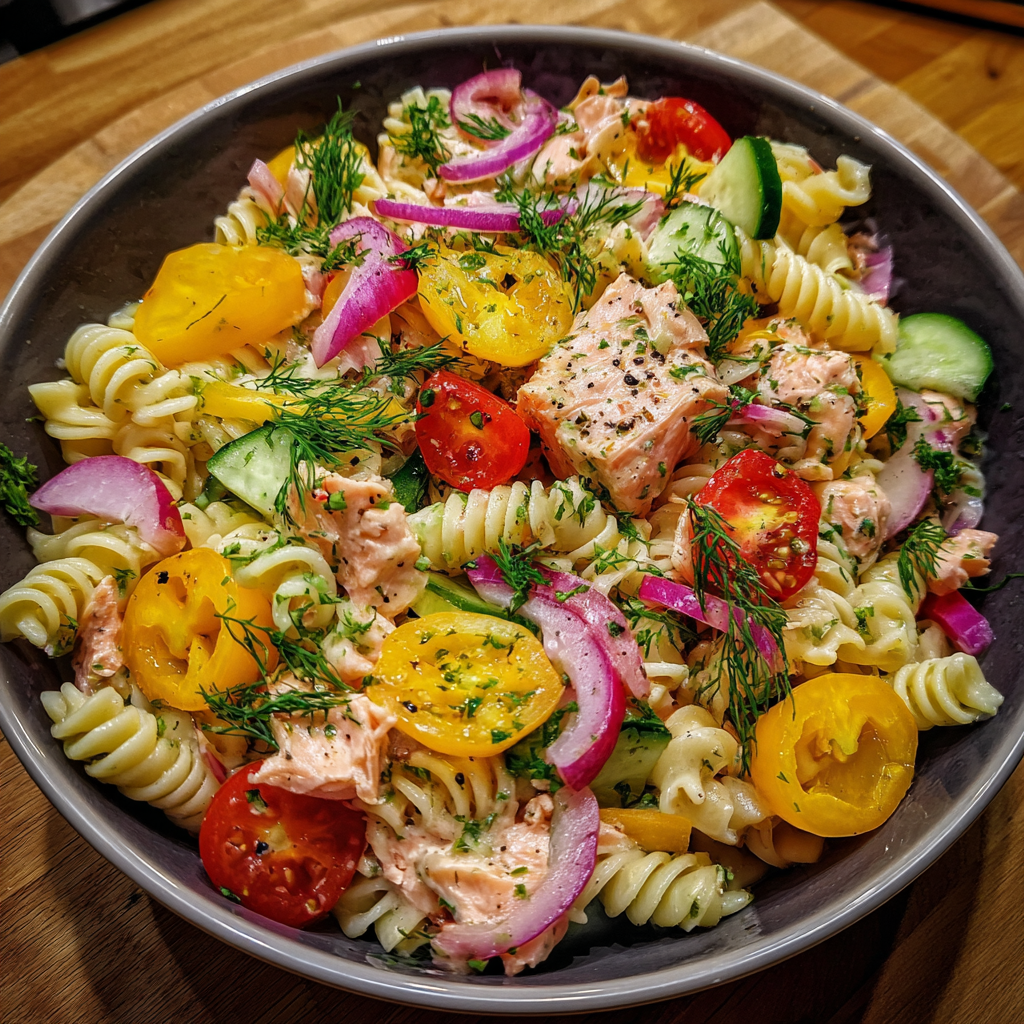 Party-Fusilli-Salat mit Lachs & buntem
