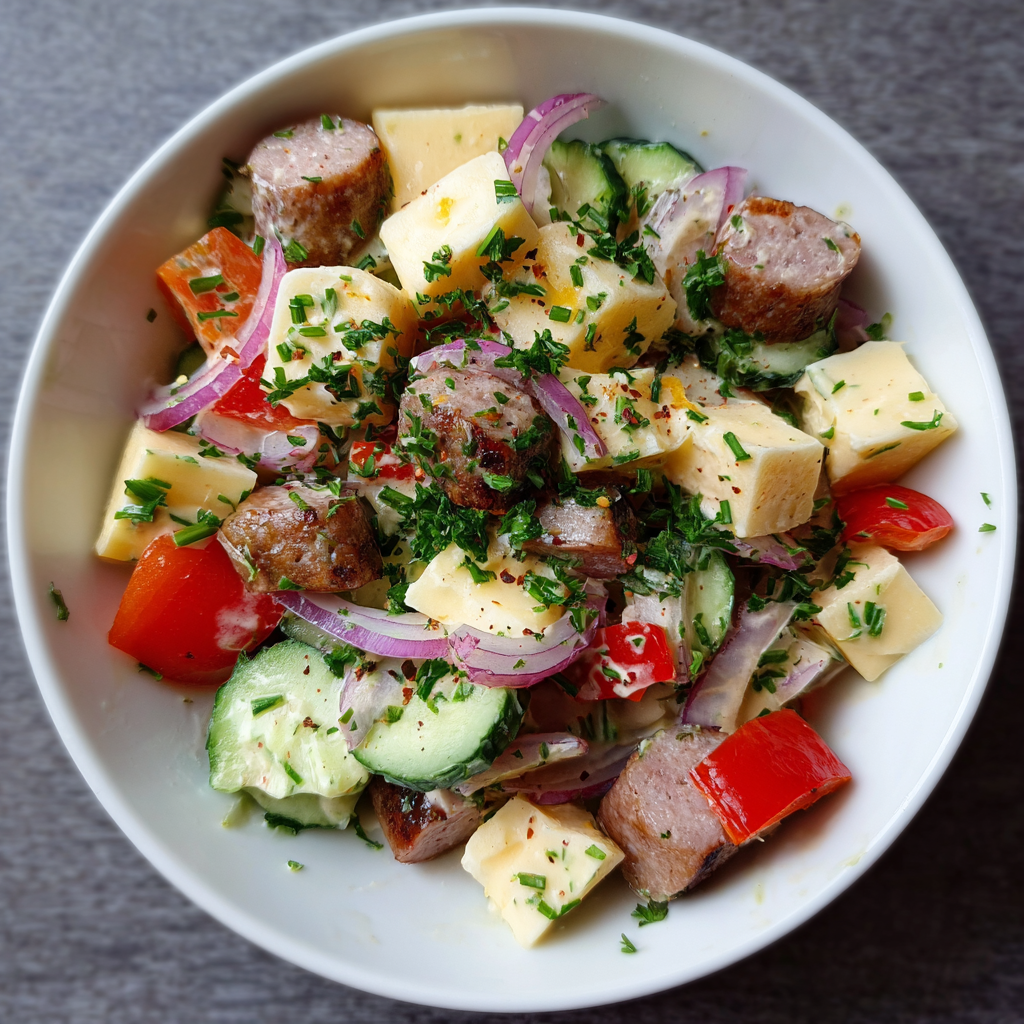 Low-Carb-Wurst-Käse-Salat – Dein herzhafter Sattmacher ohne Reue!