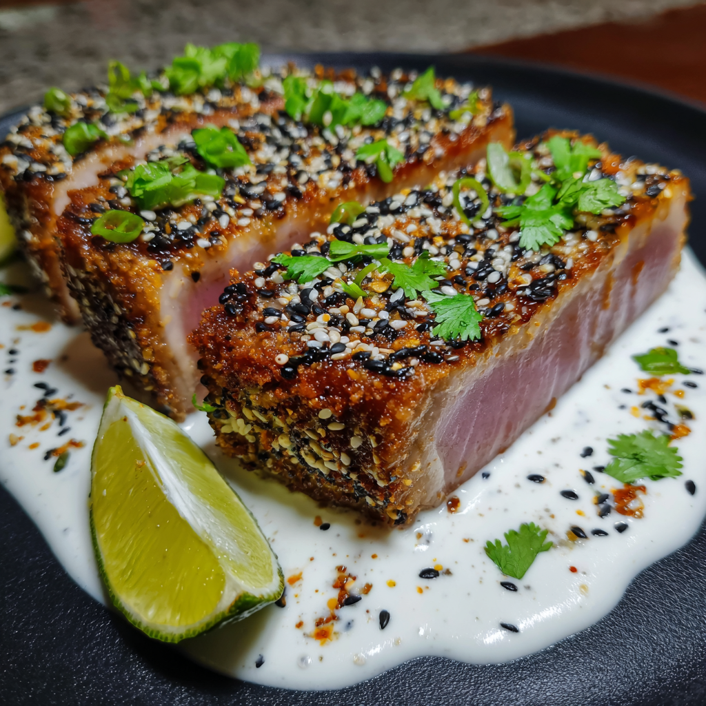 Thunfischsteak mit Limetten-Sahnecreme