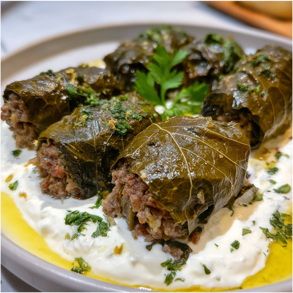 Gefüllte Weinblätter mit Rinderhack