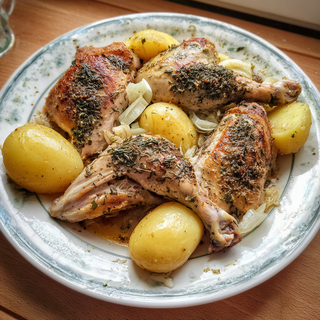 Fenchel-Kartoffel-Ragout mit Perlhuhn