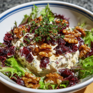 Cranberry-Frischkäse-Pralinen mit Salat