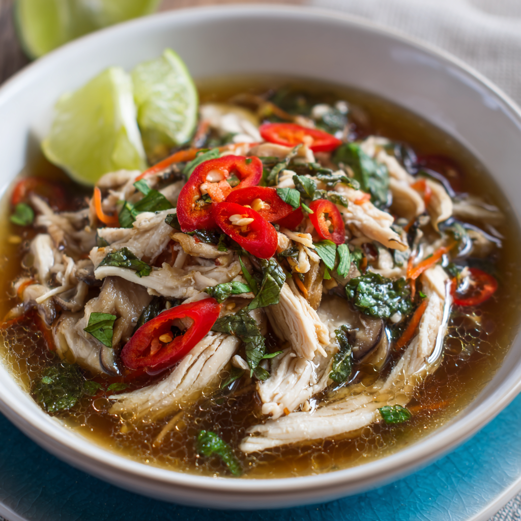 20-Minuten Scharfe Asiatische Putenbrust-Suppe