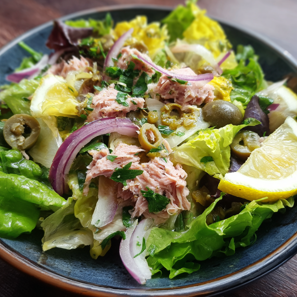 Thunfisch-Zwiebel-Salat mit Zitronen